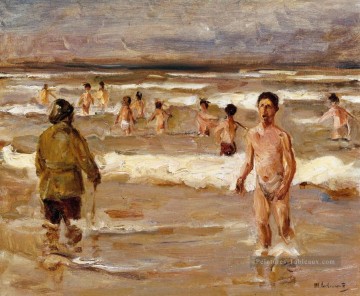  enfants - enfants se baignant dans la mer 1899 Max Liebermann impressionnisme allemand